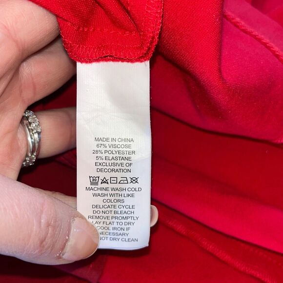 Kate Spade Broome Street Mini Fit & Flare Dress Women's Large Red Ruffle Sleeve - Picture 3 of 7